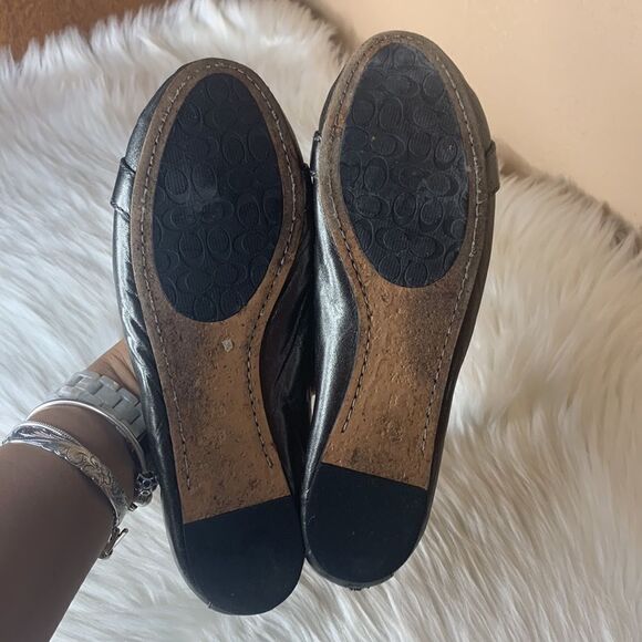 Coach Metallic Silver Loafer Size 7.5 - Picture 4 of 13